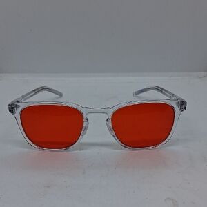NWOT ROKA Rory Clear Frame Sunglasses with Red Lenses